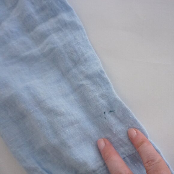 J.Jill Sky Blue 100% Linen Breathable Button Up Long Sleeve Shirt S - Picture 6 of 12